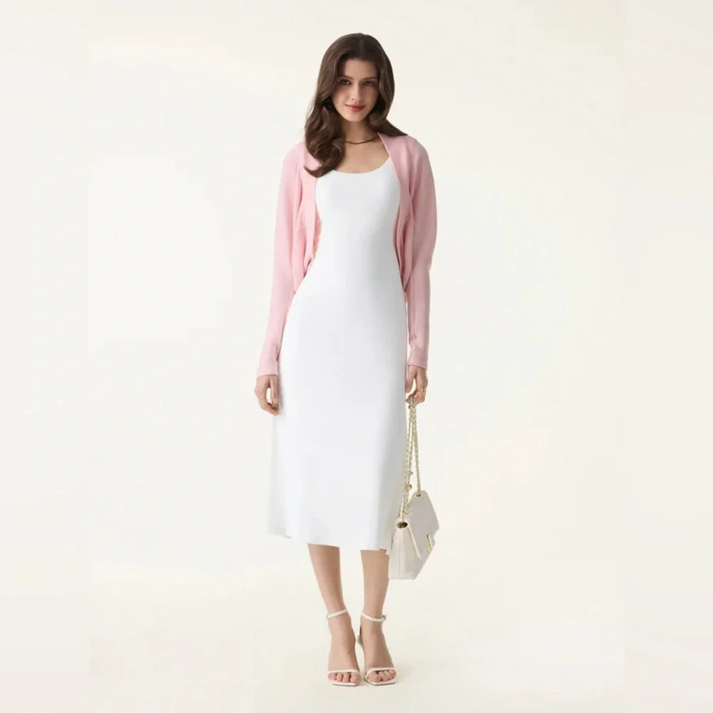 New OGL Classic Cozy Knit Shrug Sweater Pink Size Medium - Picture 2 of 9